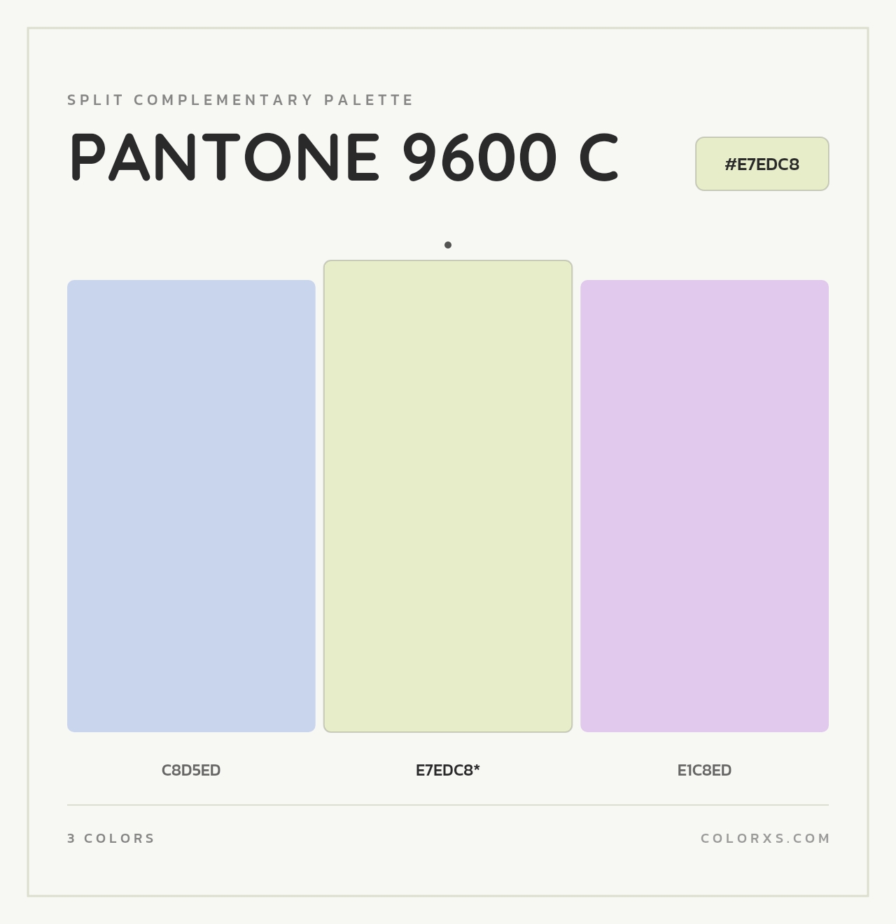 PANTONE 9600 C - Split-Complementary Color Palette