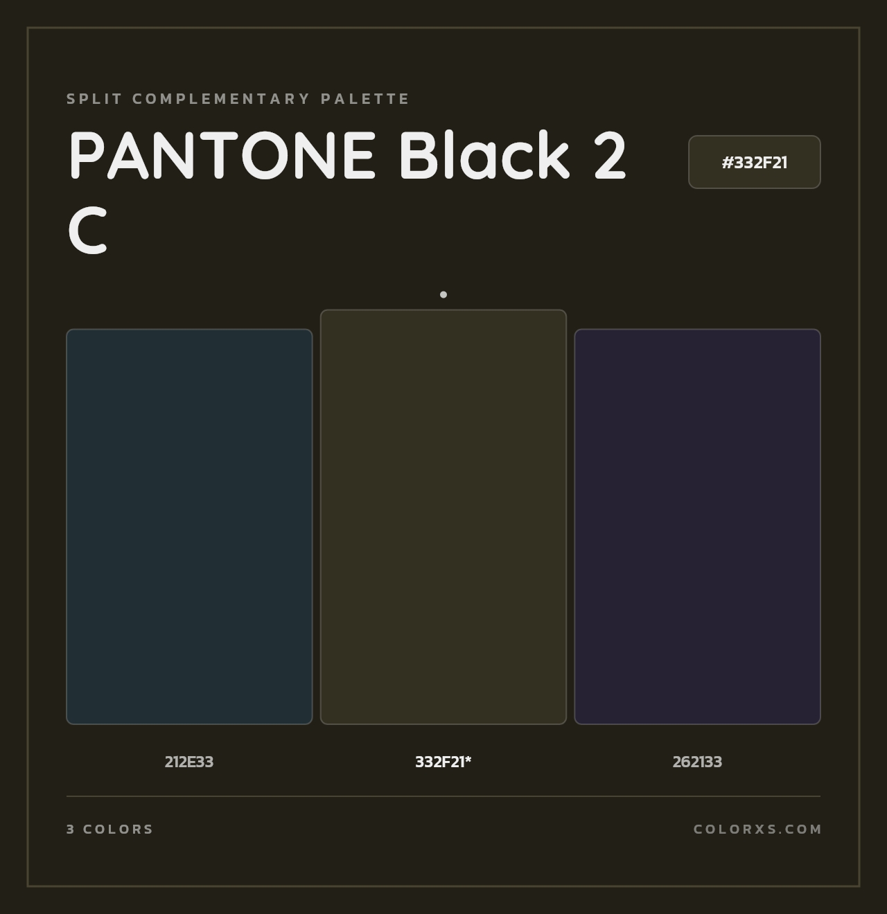 PANTONE Black 2 C - Split-Complementary Color Palette