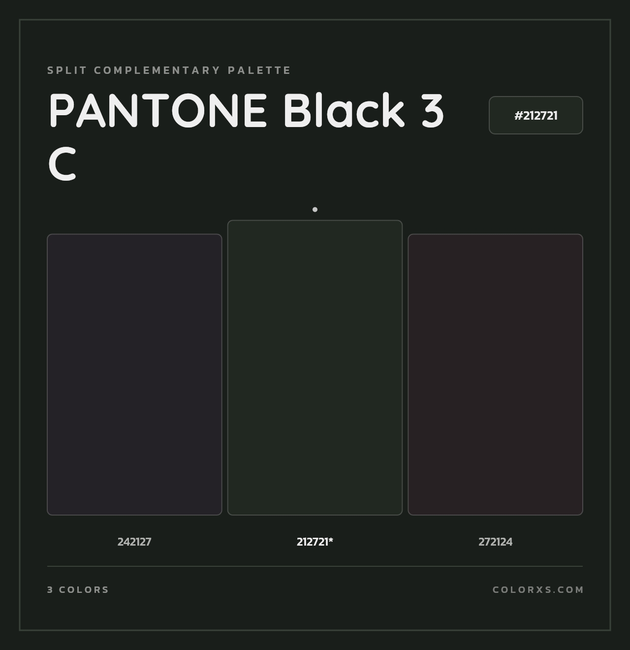 PANTONE Black 3 C - Split-Complementary Color Palette