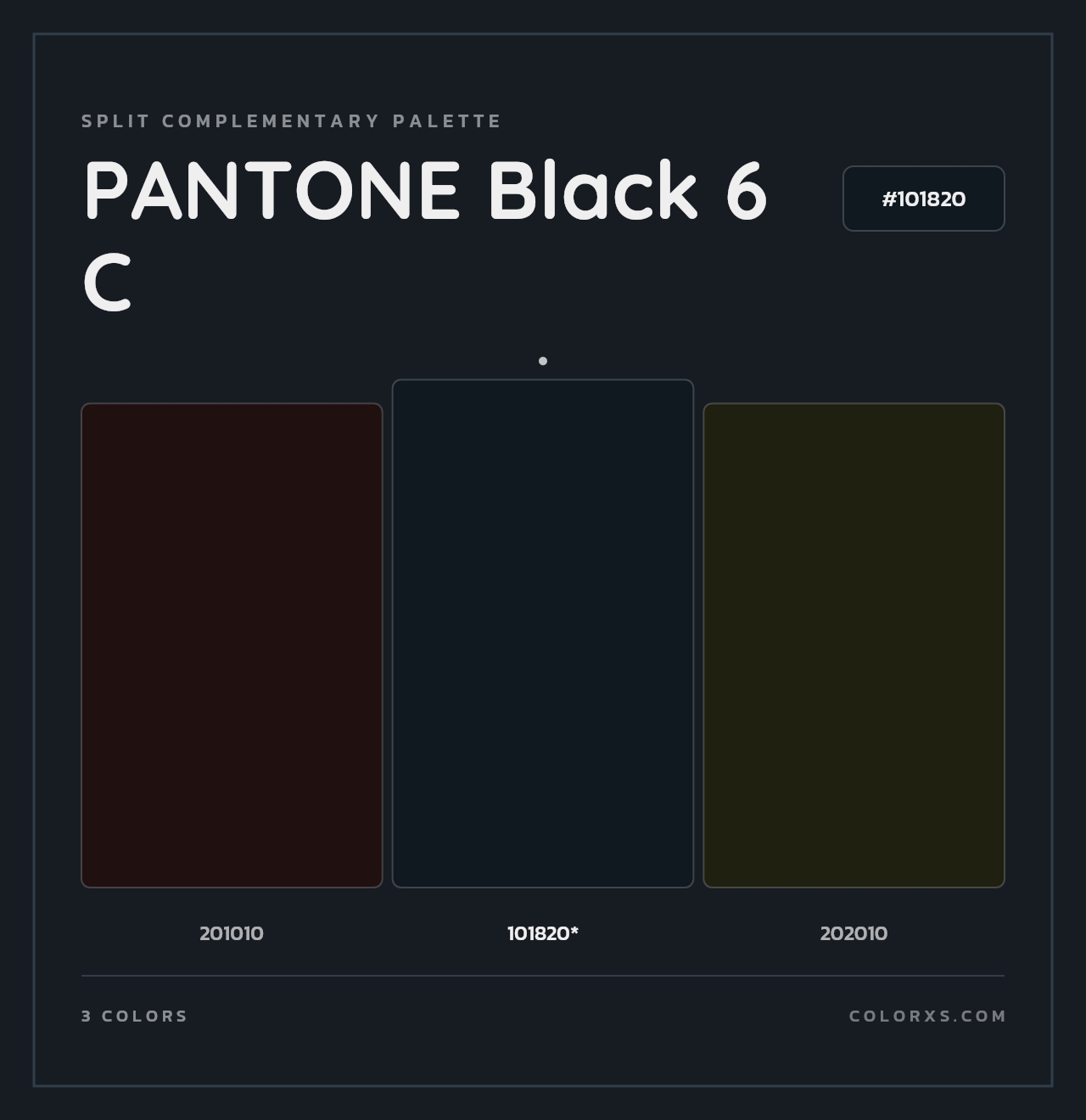 PANTONE Black 6 C - Split-Complementary Color Palette