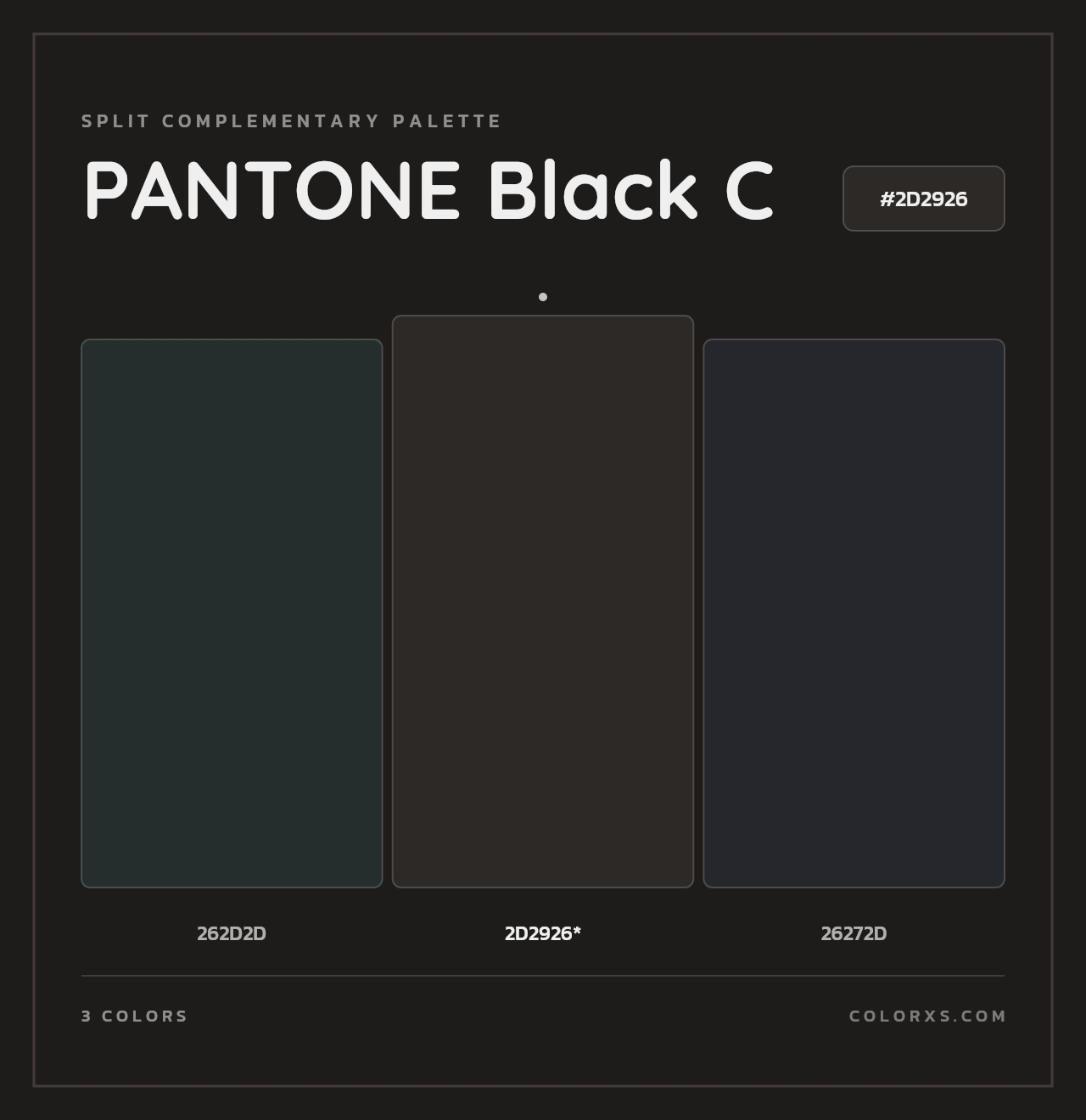PANTONE Black C - Split-Complementary Color Palette