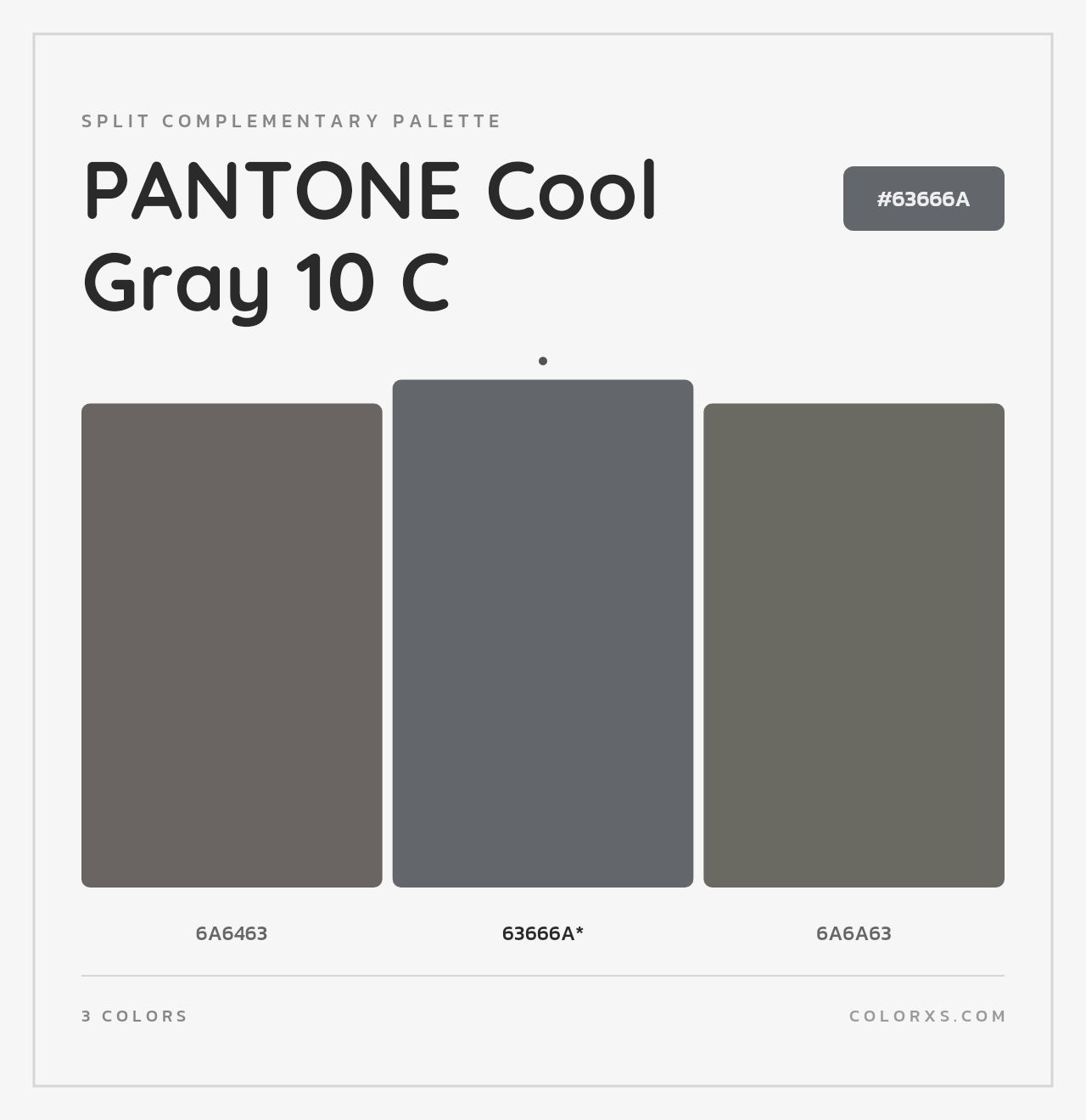 PANTONE Cool Gray 10 C - Split-Complementary Color Palette