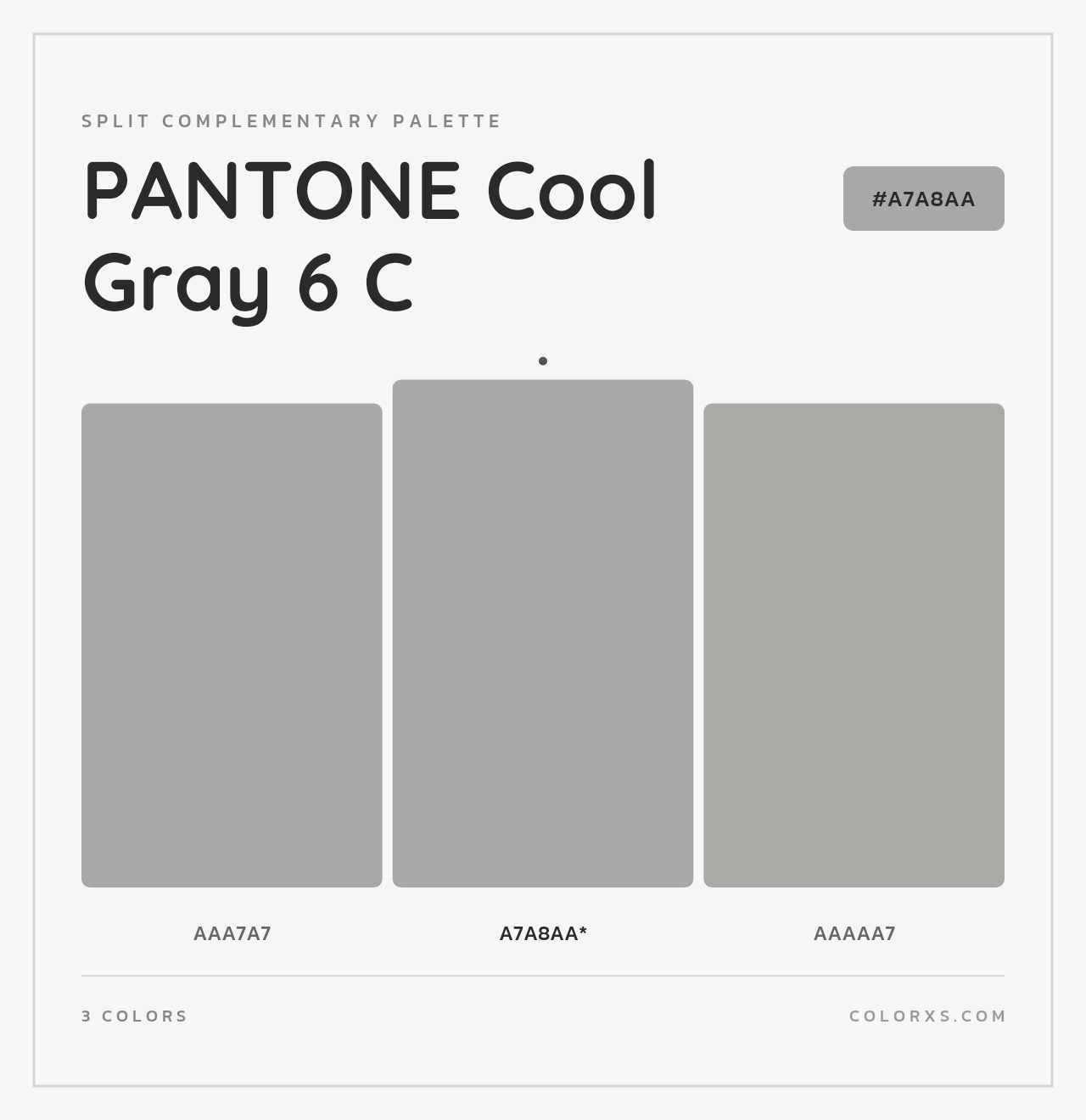 PANTONE Cool Gray 6 C - Split-Complementary Color Palette
