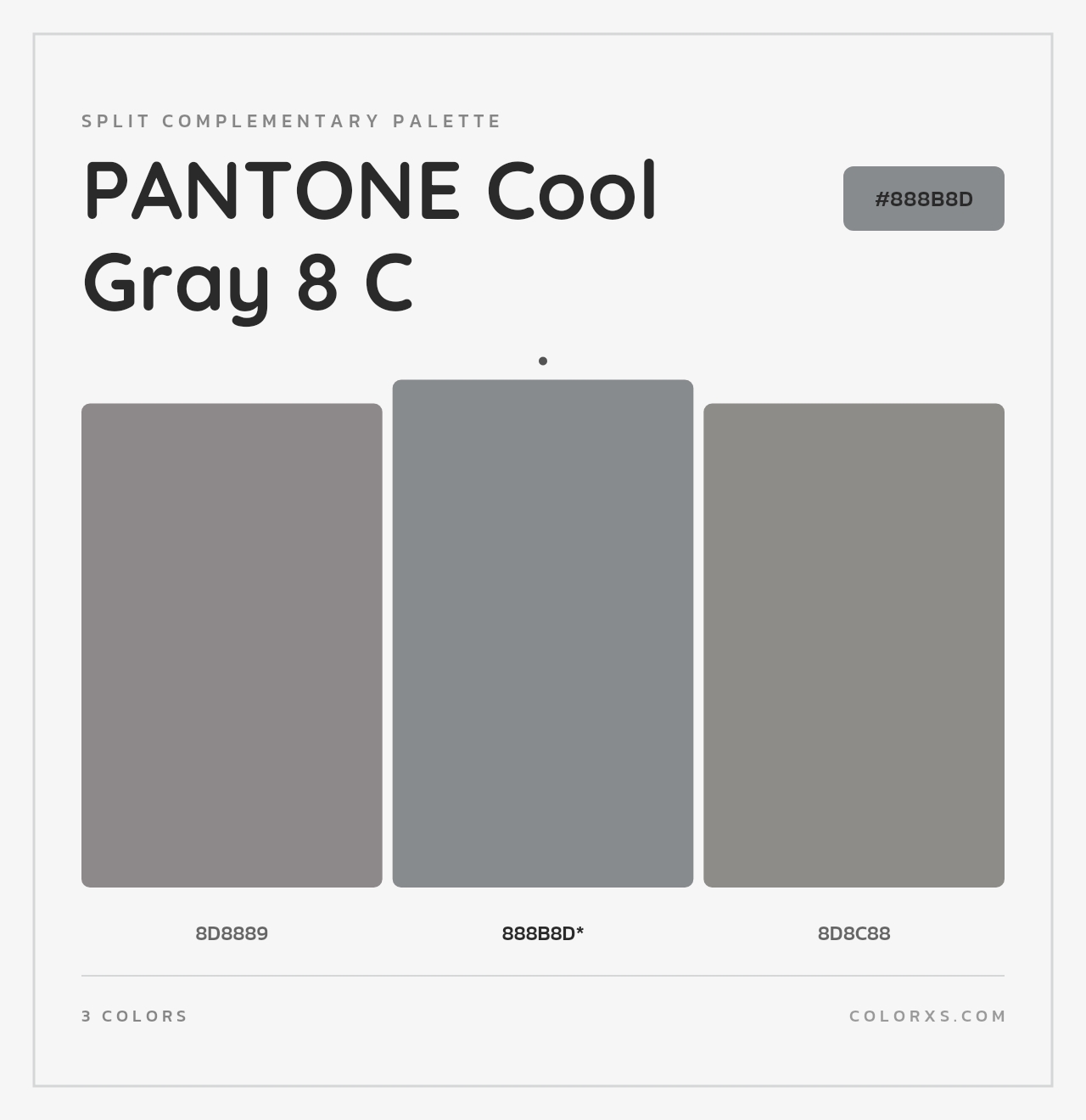 PANTONE Cool Gray 8 C - Split-Complementary Color Palette