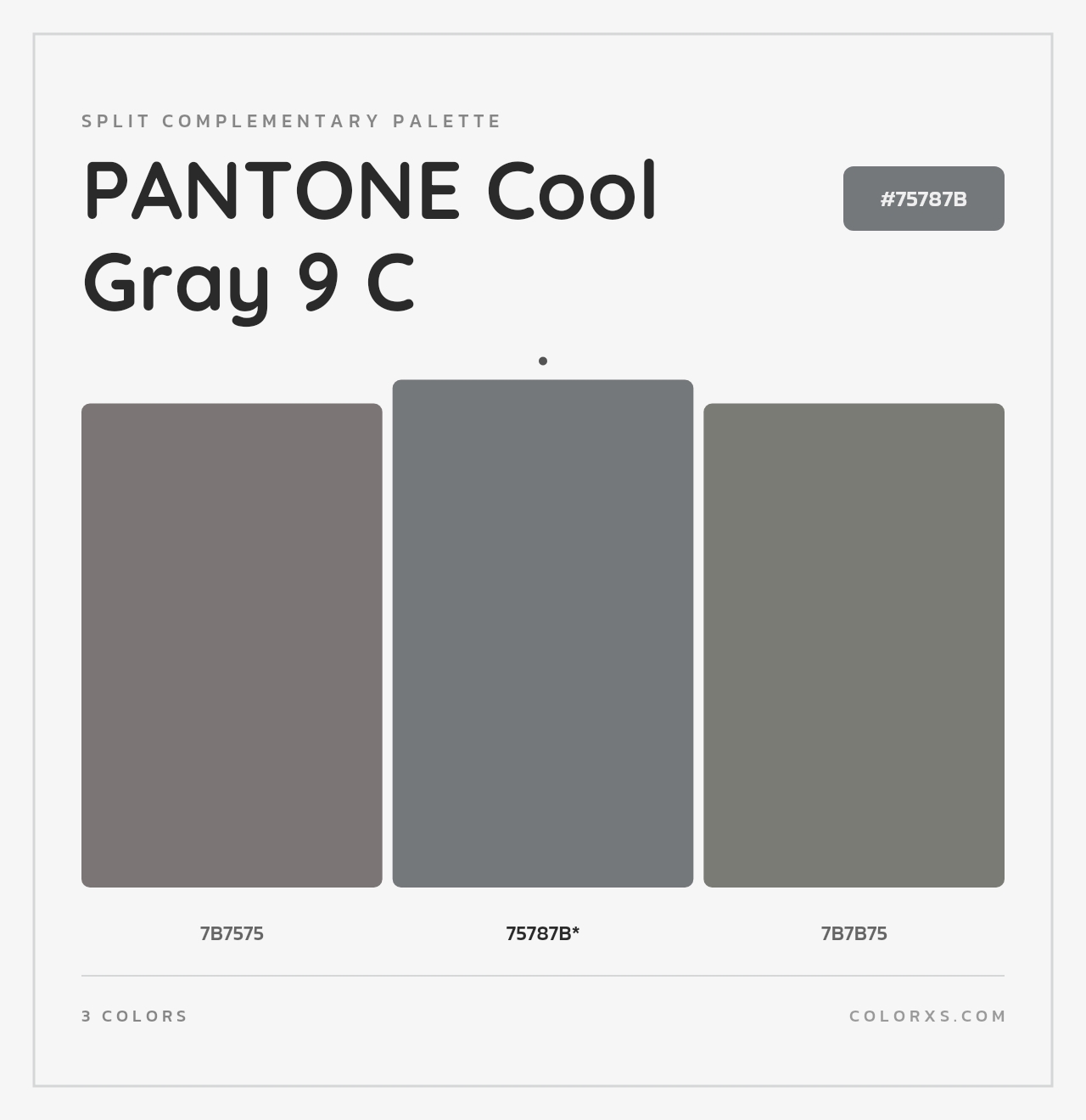 PANTONE Cool Gray 9 C - Split-Complementary Color Palette