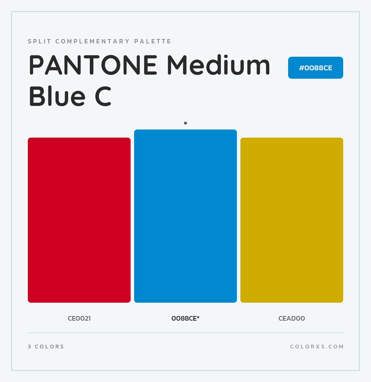 PANTONE Medium Blue C - Split-Complementary Color Palette