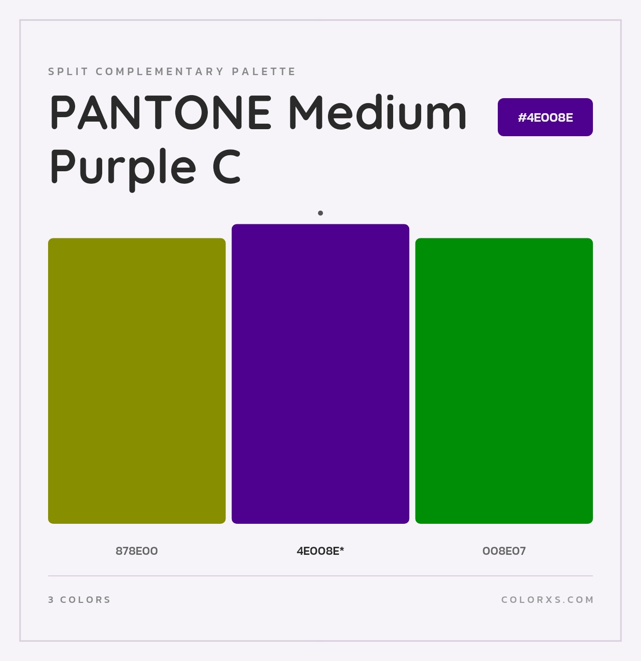 PANTONE Medium Purple C - Split-Complementary Color Palette