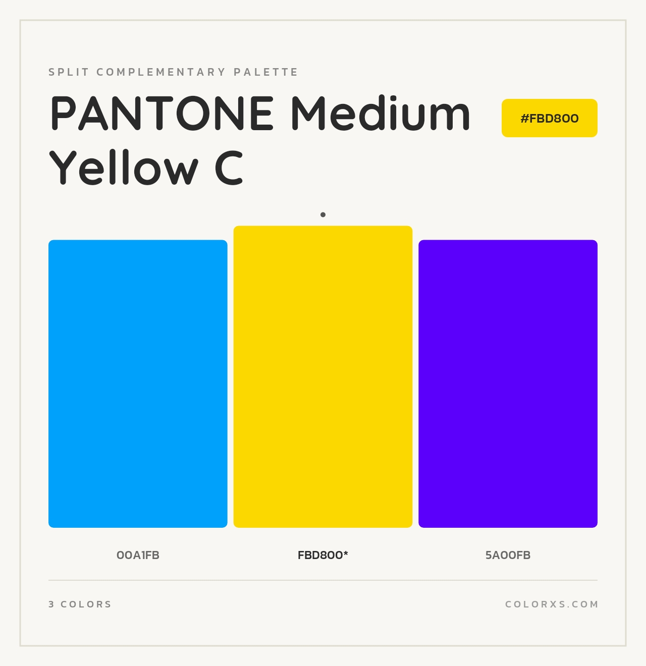 PANTONE Medium Yellow C - Split-Complementary Color Palette