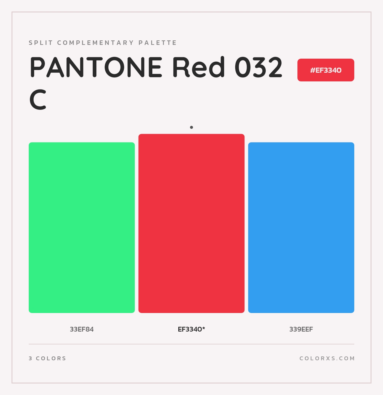 PANTONE Red 032 C - Split-Complementary Color Palette