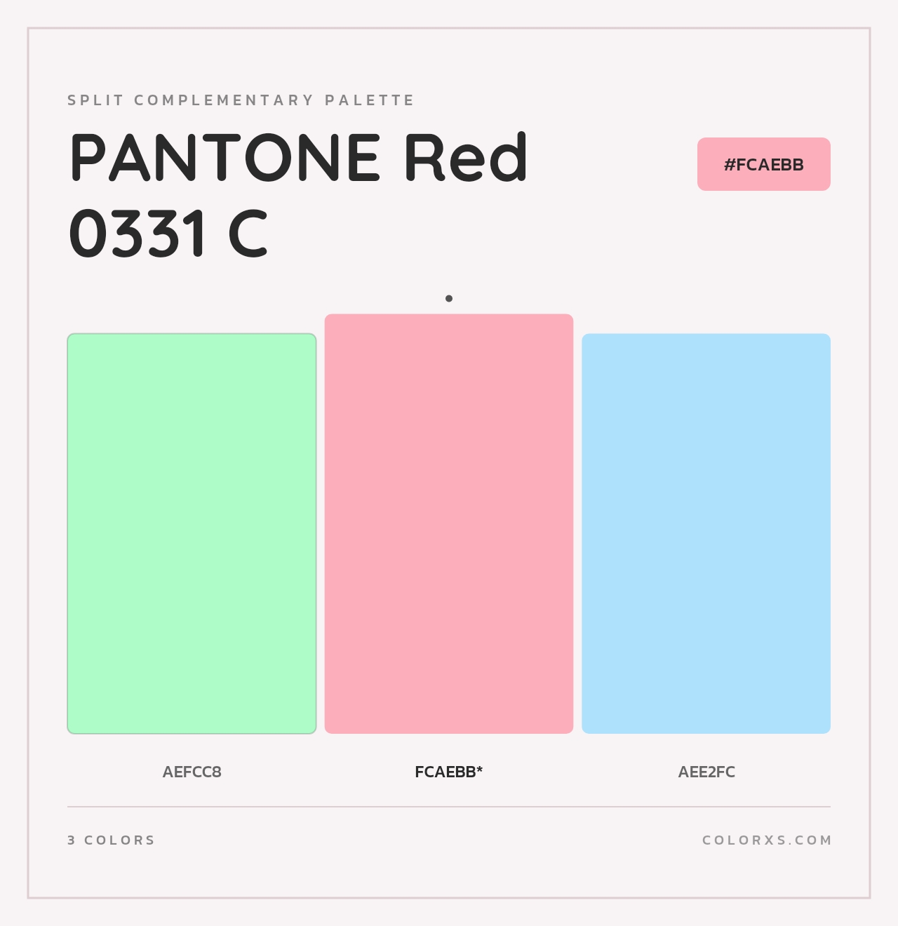 PANTONE Red 0331 C - Split-Complementary Color Palette