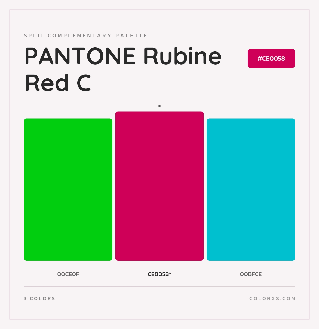 PANTONE Rubine Red C - Split-Complementary Color Palette