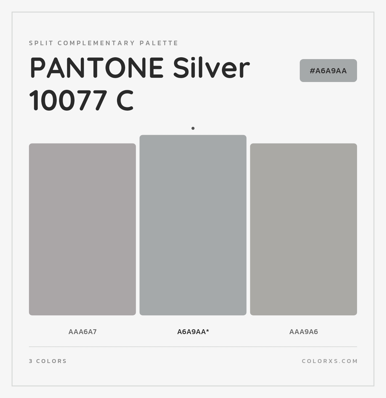 PANTONE Silver 10077 C - Split-Complementary Color Palette