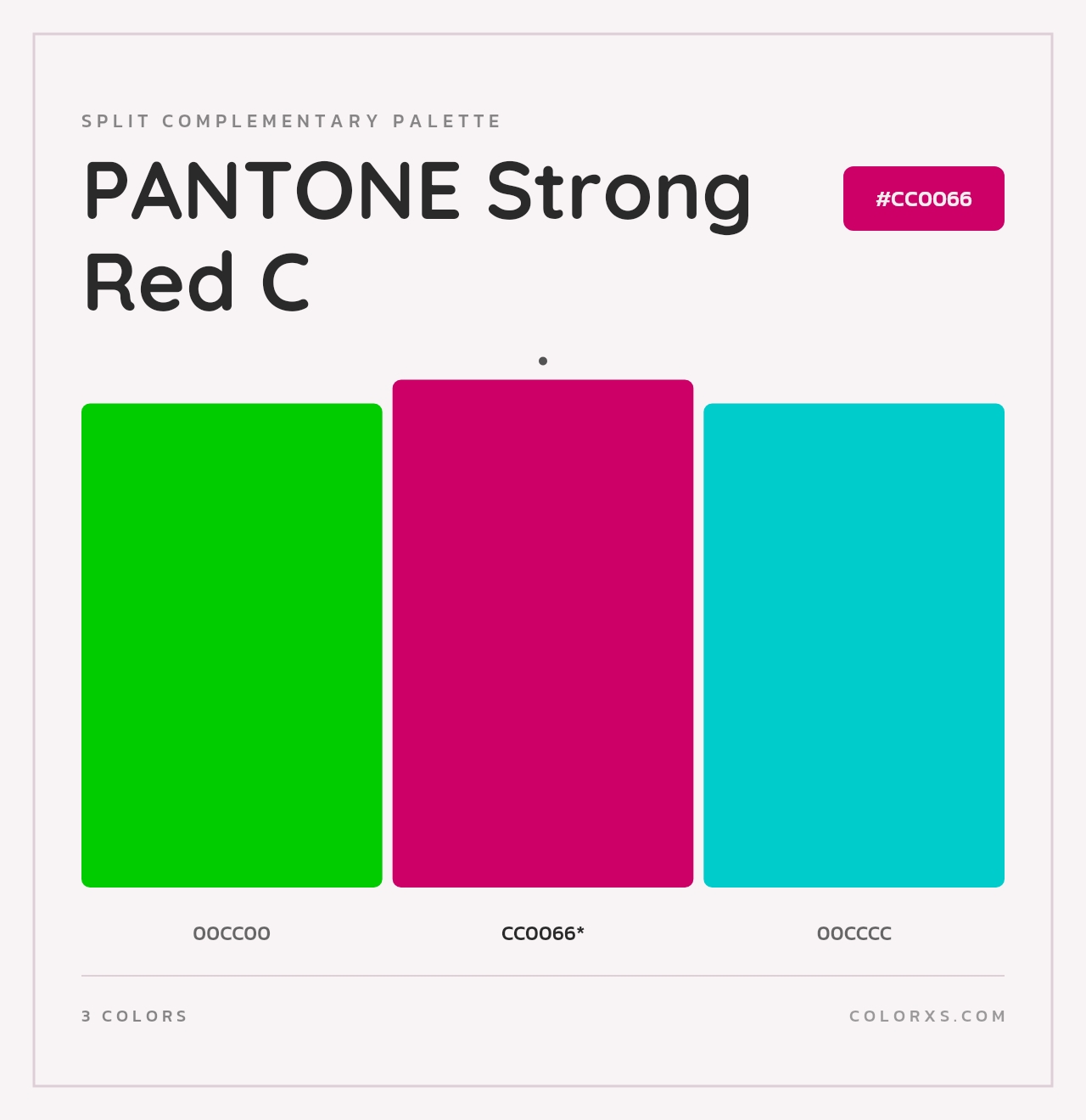PANTONE Strong Red C - Split-Complementary Color Palette