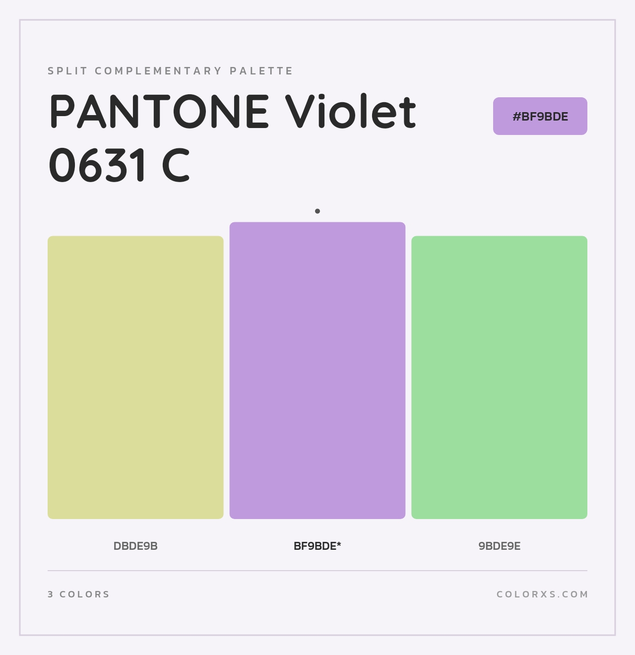 PANTONE Violet 0631 C - Split-Complementary Color Palette