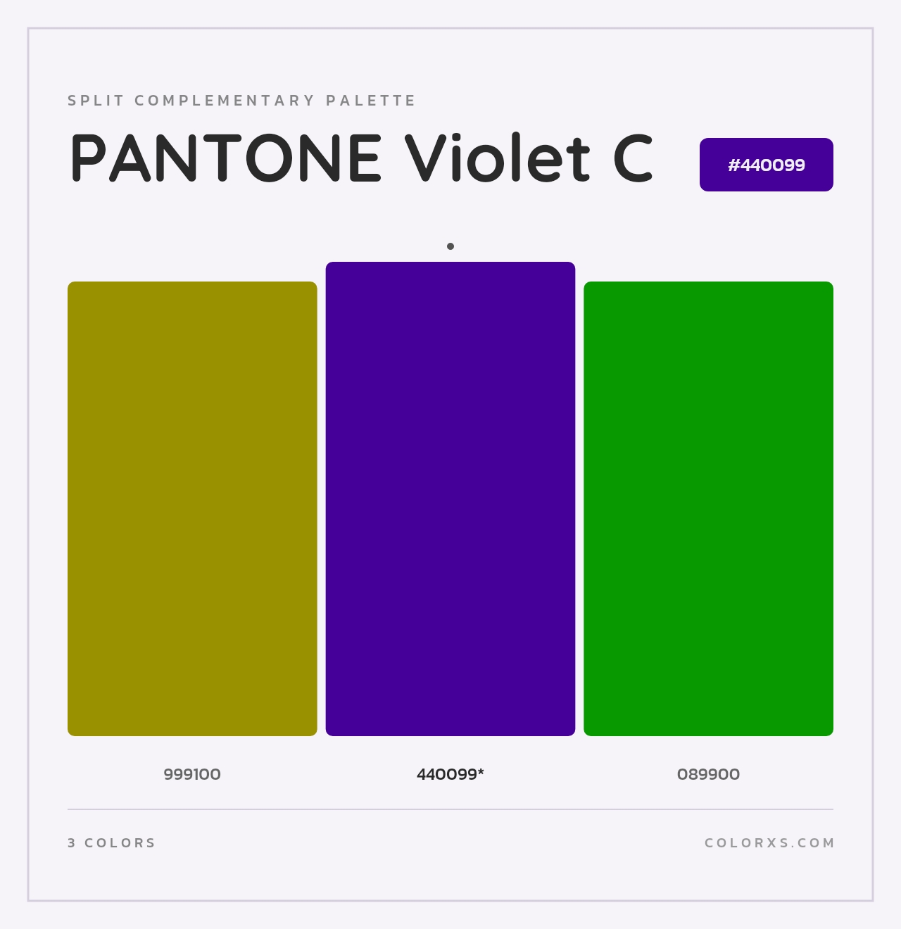 PANTONE Violet C - Split-Complementary Color Palette