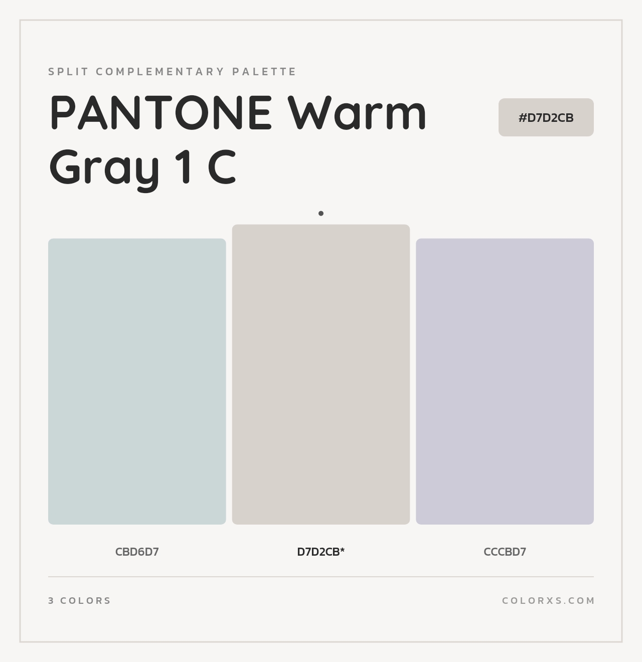 PANTONE Warm Gray 1 C - Split-Complementary Color Palette