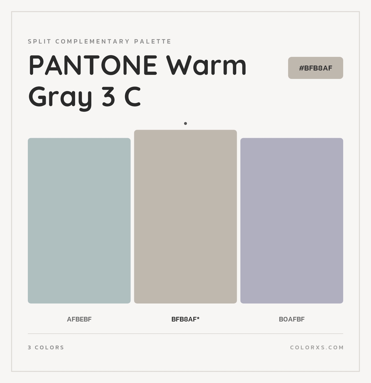 PANTONE Warm Gray 3 C - Split-Complementary Color Palette