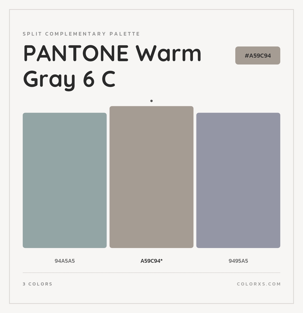 PANTONE Warm Gray 6 C - Split-Complementary Color Palette