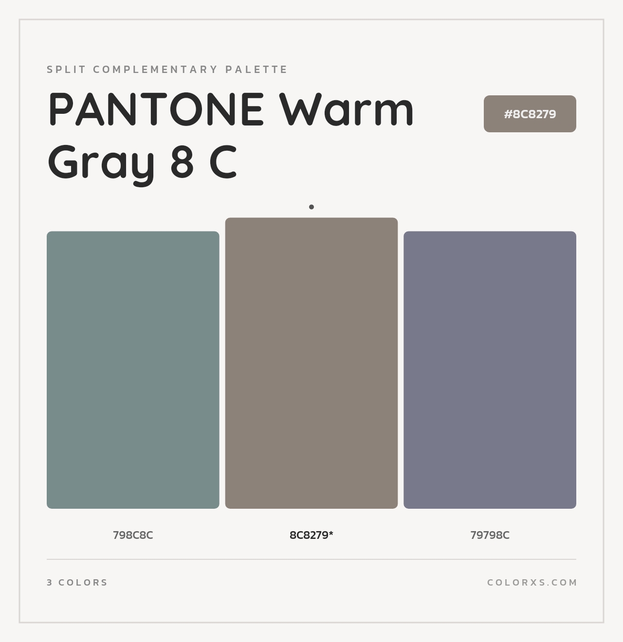 PANTONE Warm Gray 8 C - Split-Complementary Color Palette