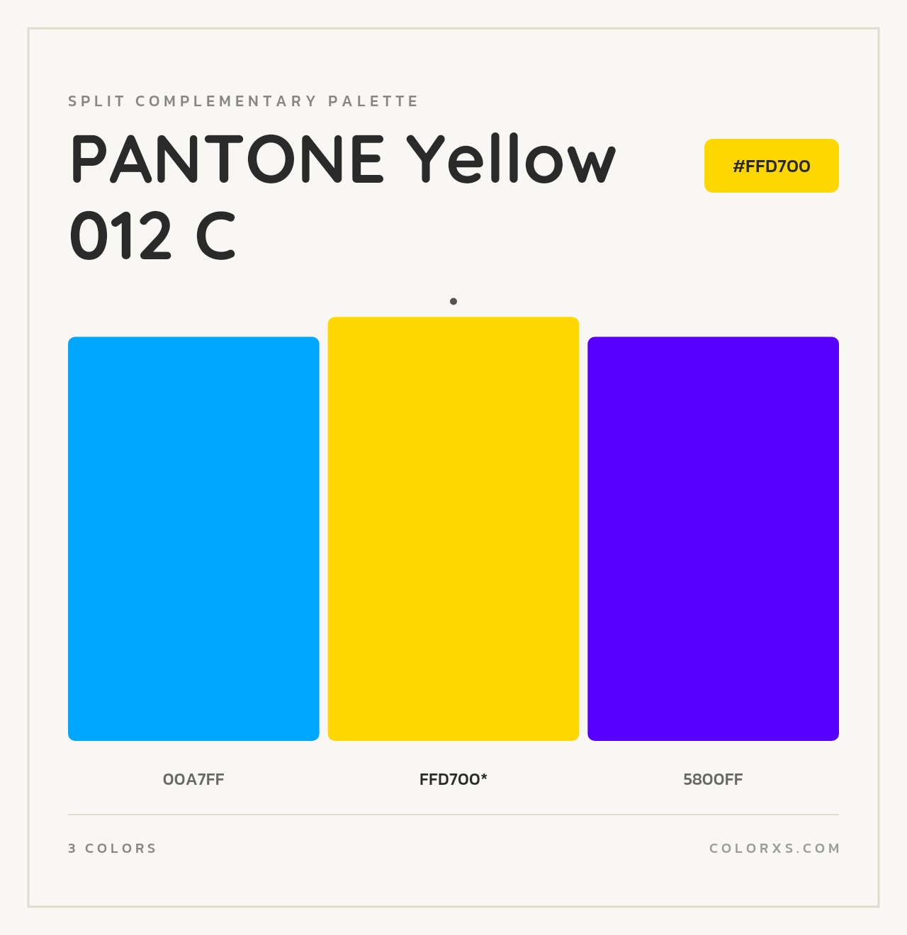 PANTONE Yellow 012 C - Split-Complementary Color Palette