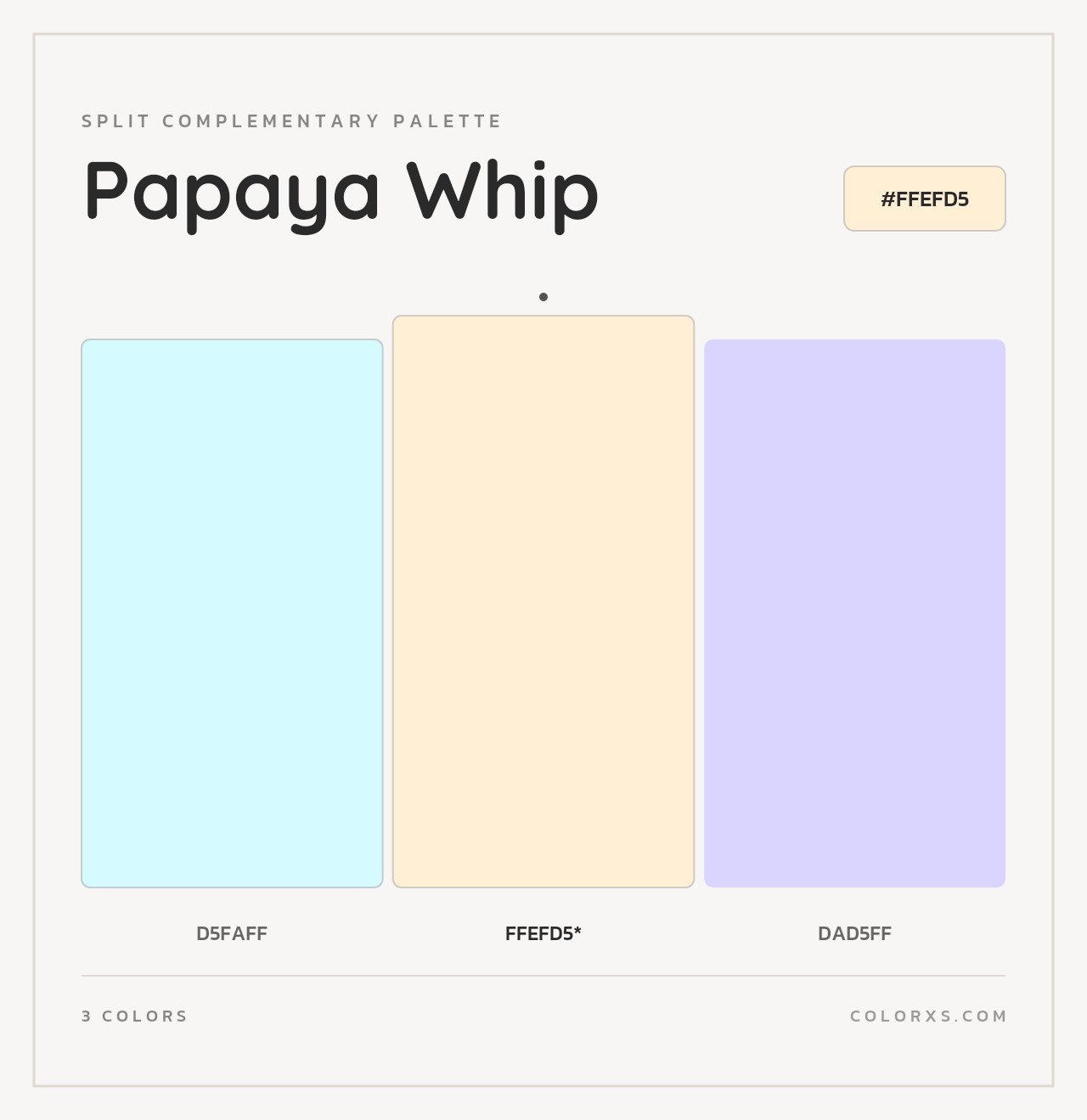 Papaya Whip - Split-Complementary Color Palette