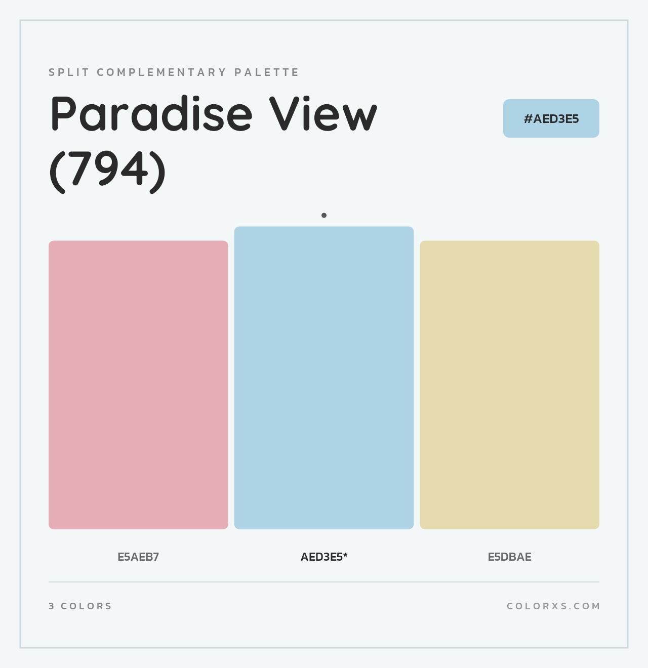 Paradise View (794) - Split-Complementary Color Palette