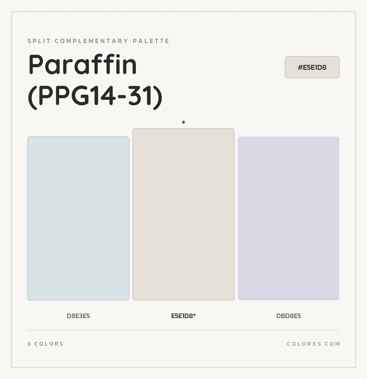 Paraffin (PPG14-31) - Split-Complementary Color Palette