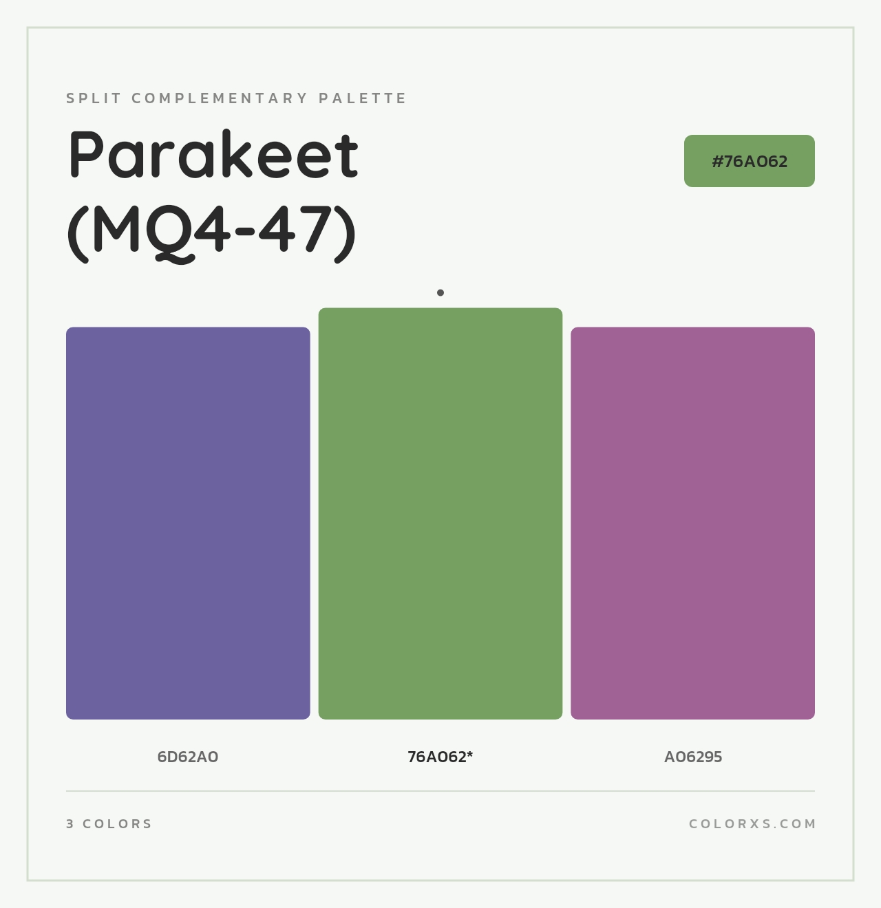 Parakeet (MQ4-47) - Split-Complementary Color Palette