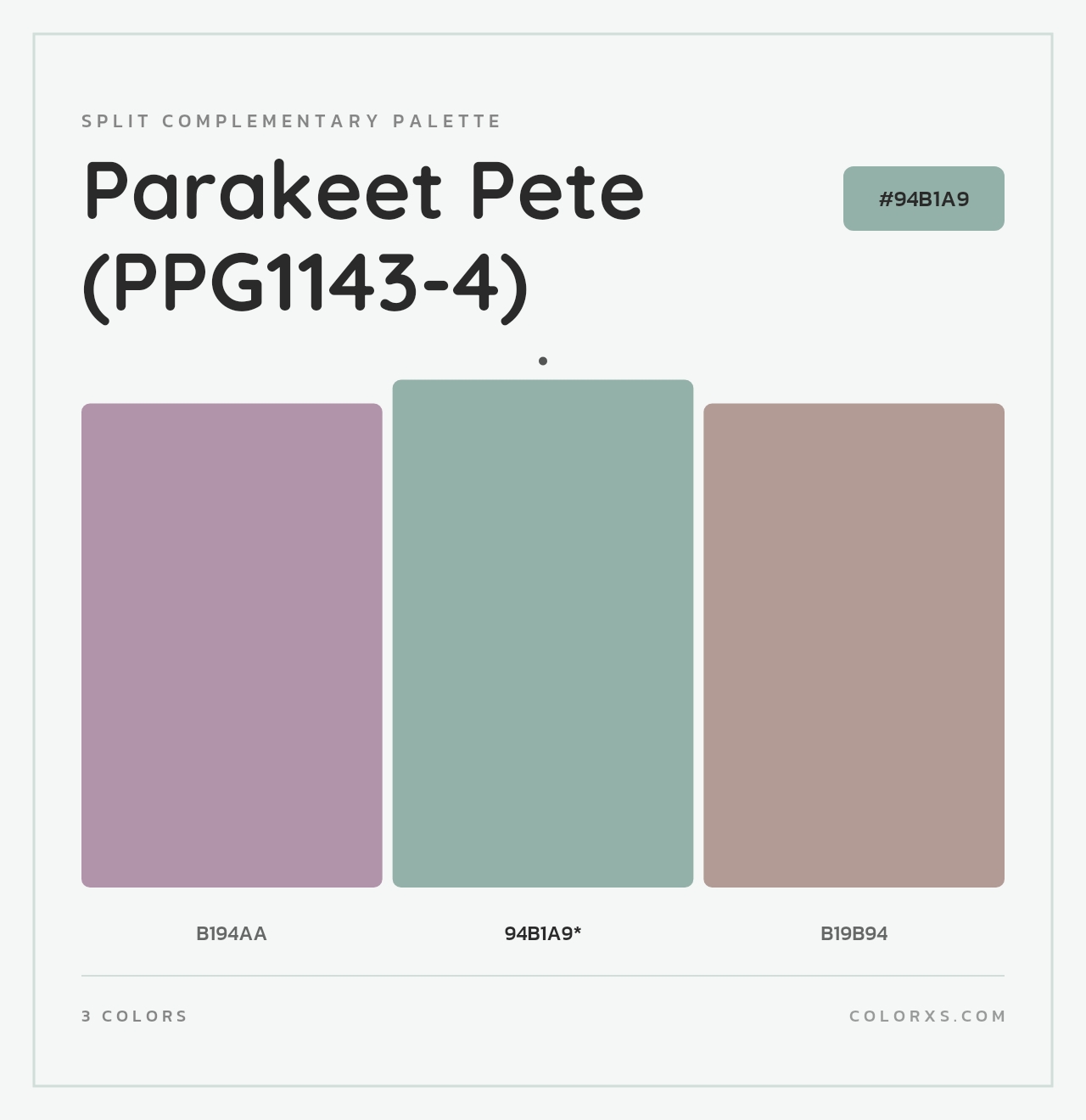 Parakeet Pete (PPG1143-4) - Split-Complementary Color Palette