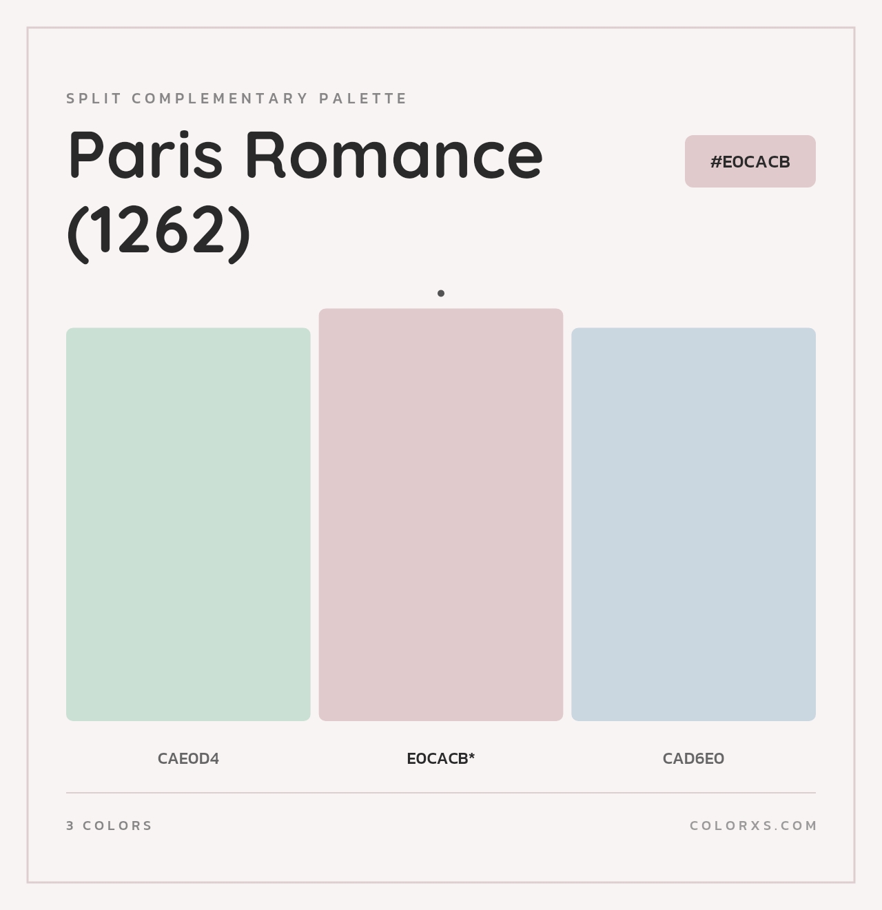 Paris Romance (1262) - Split-Complementary Color Palette