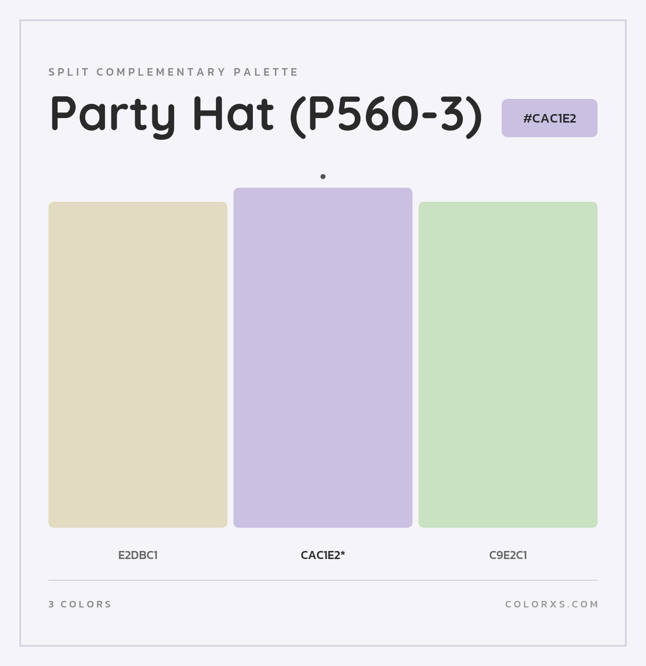 Party Hat (P560-3) - Split-Complementary Color Palette