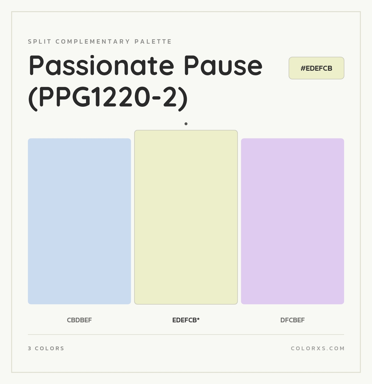 Passionate Pause (PPG1220-2) - Split-Complementary Color Palette