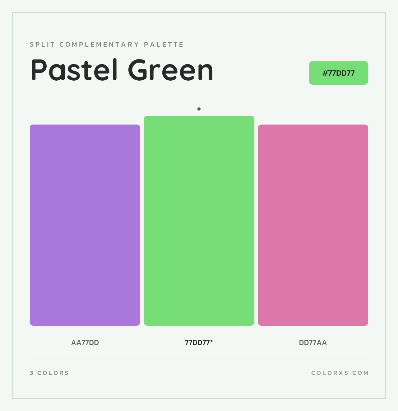 Pastel Green - Split-Complementary Color Palette