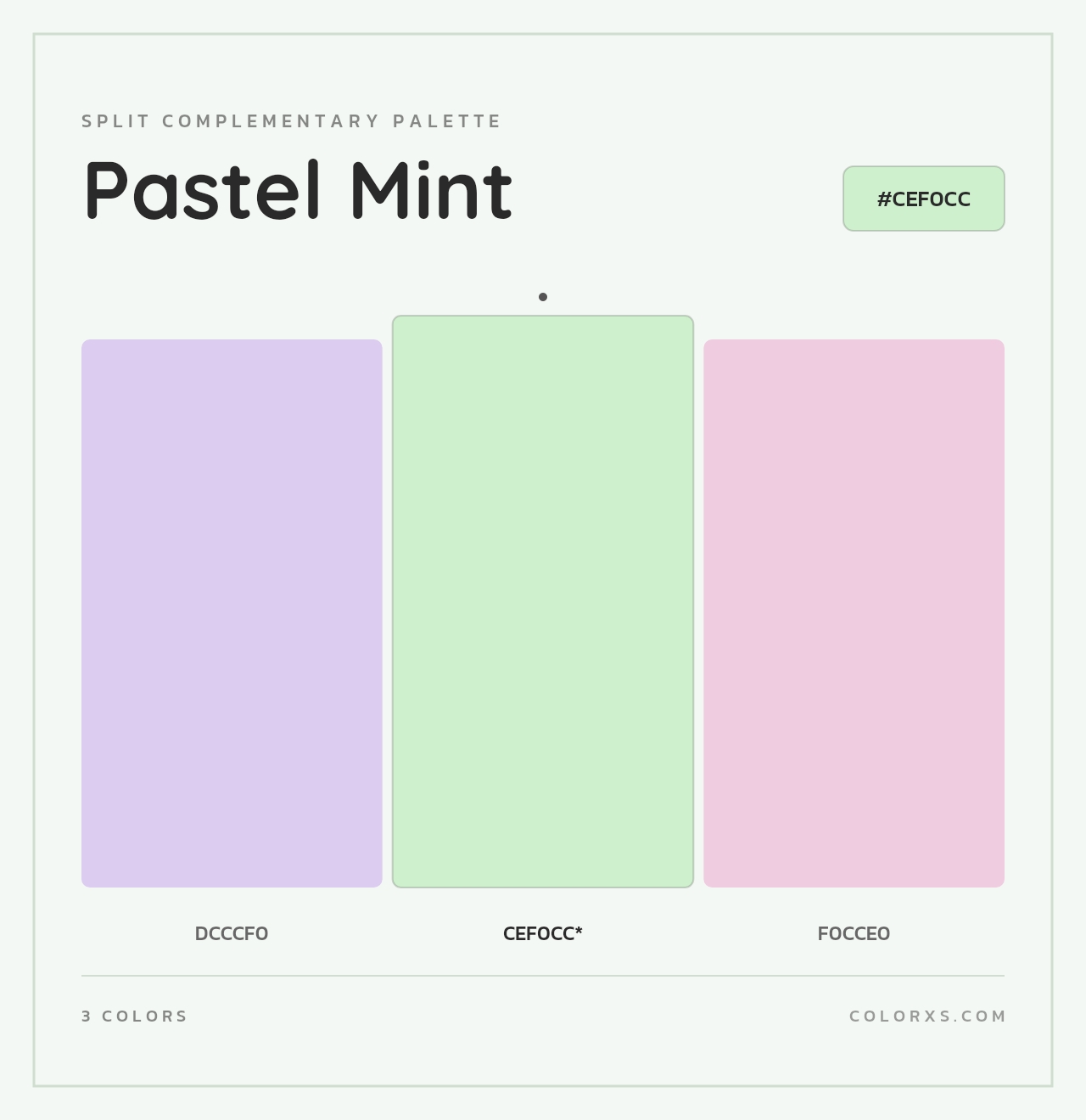 Pastel Mint - Split-Complementary Color Palette
