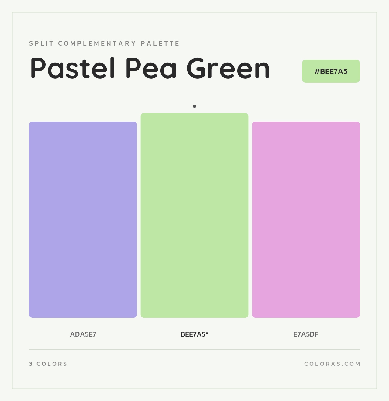 Pastel Pea Green - Split-Complementary Color Palette