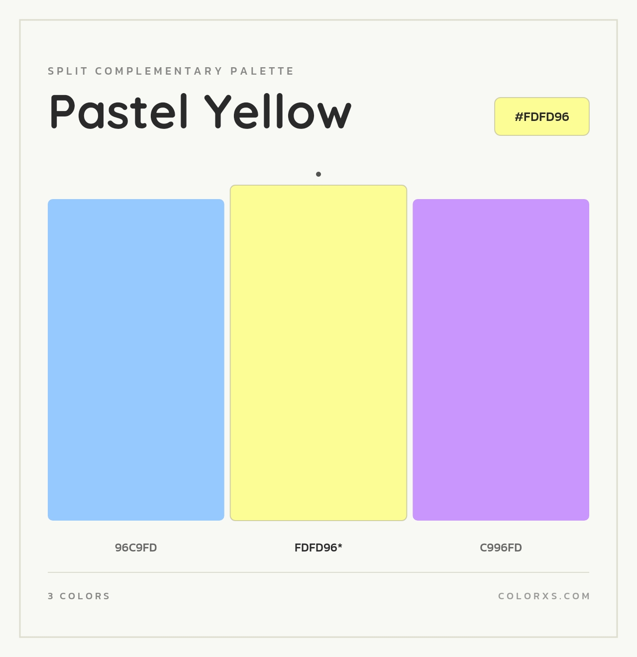 Pastel Yellow - Split-Complementary Color Palette