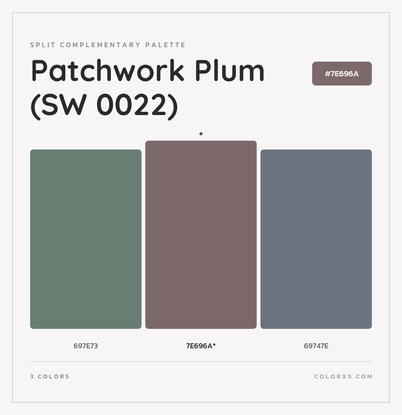 Patchwork Plum (SW 0022) - Split-Complementary Color Palette
