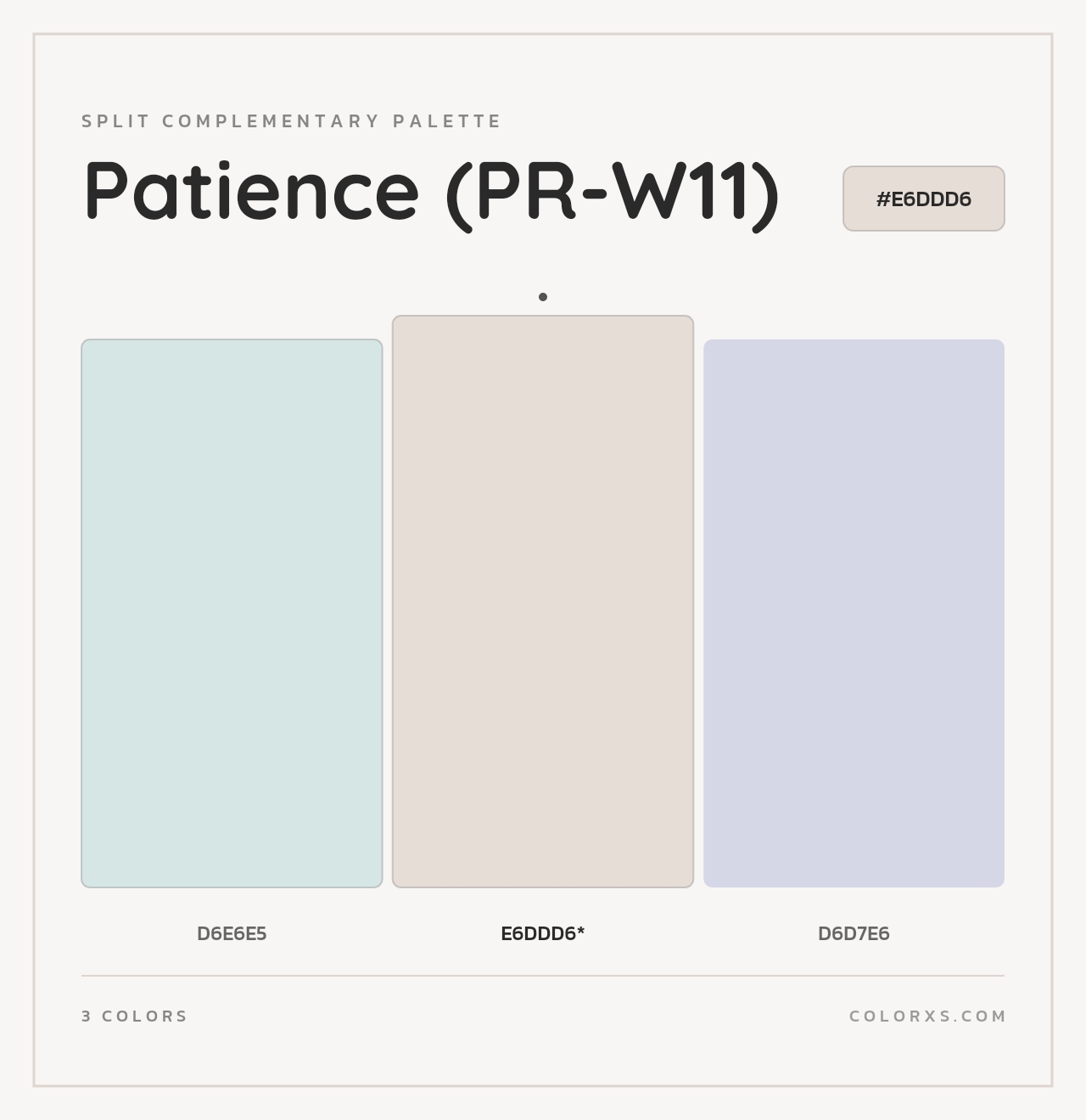 Patience (PR-W11) - Split-Complementary Color Palette