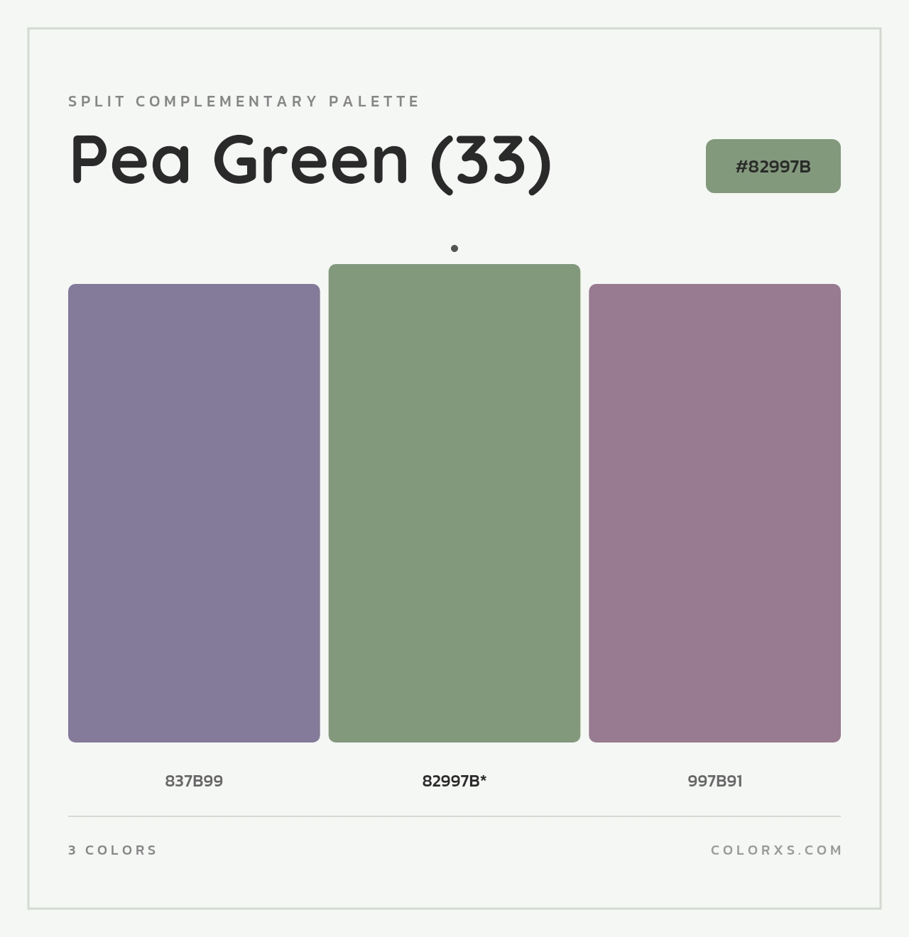 Pea Green (33) - Split-Complementary Color Palette