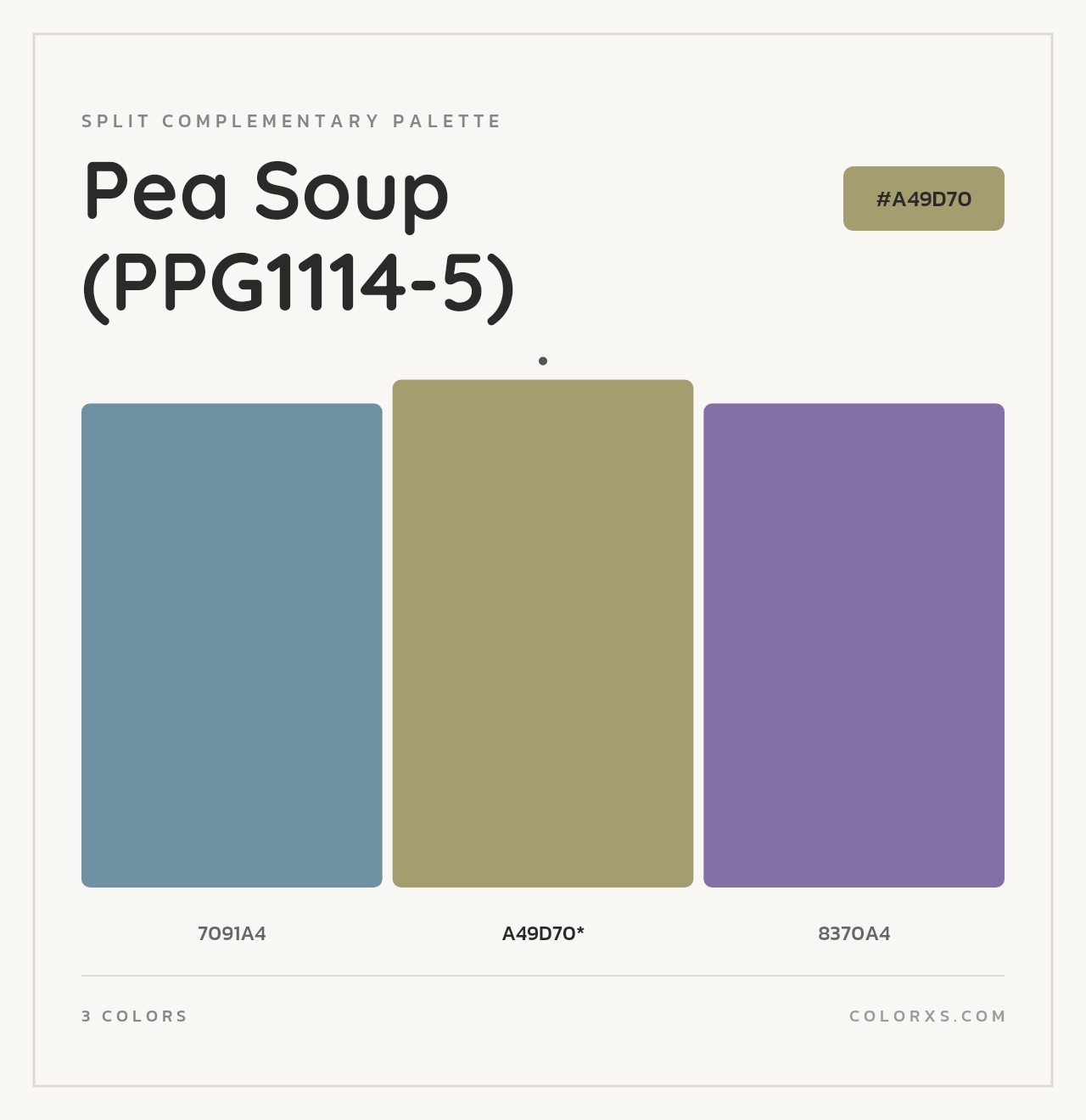 Pea Soup (PPG1114-5) - Split-Complementary Color Palette