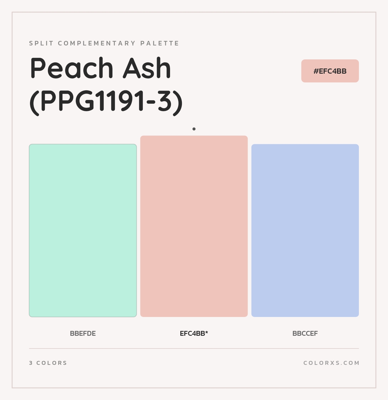Peach Ash (PPG1191-3) - Split-Complementary Color Palette