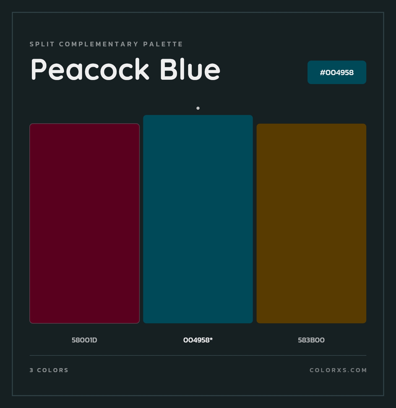 Peacock Blue - Split-Complementary Color Palette