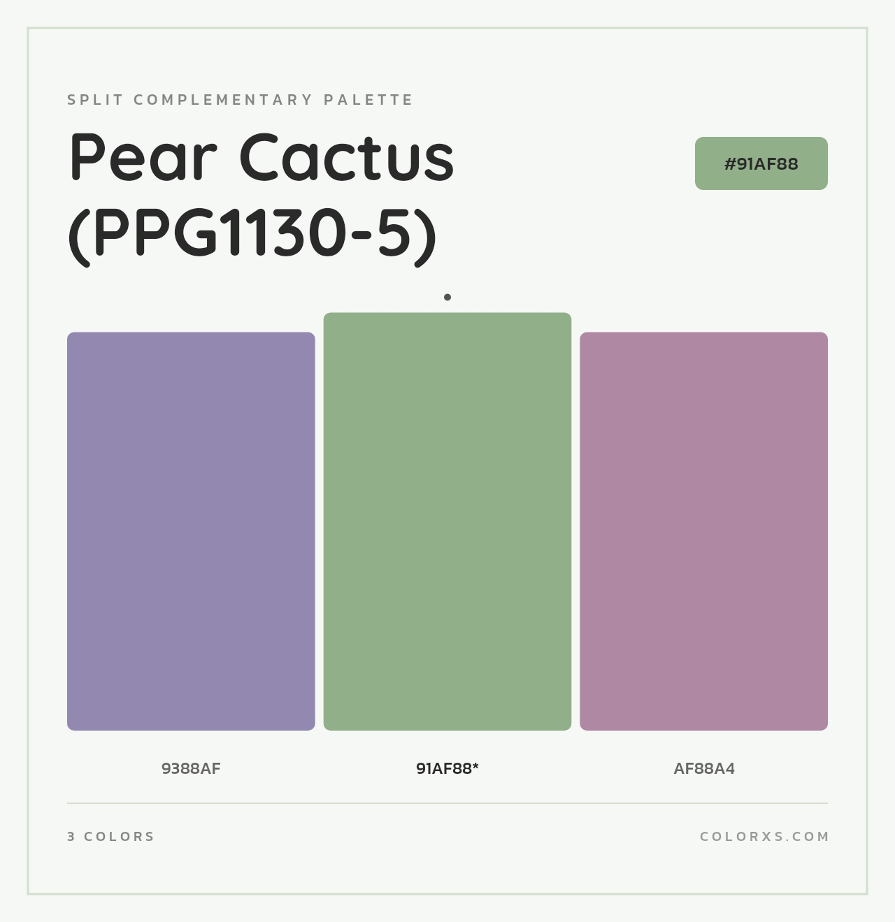 Pear Cactus (PPG1130-5) - Split-Complementary Color Palette