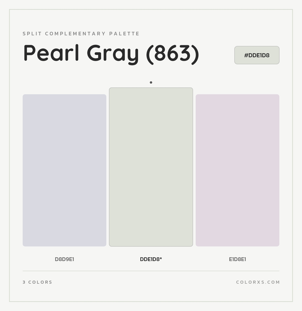 Pearl Gray (863) - Split-Complementary Color Palette
