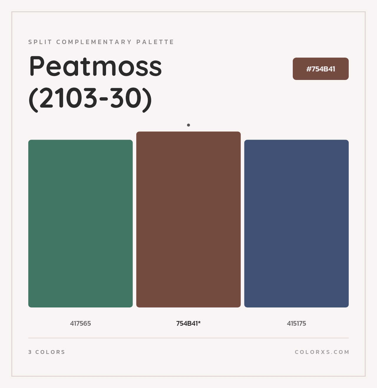 Peatmoss (2103-30) - Split-Complementary Color Palette