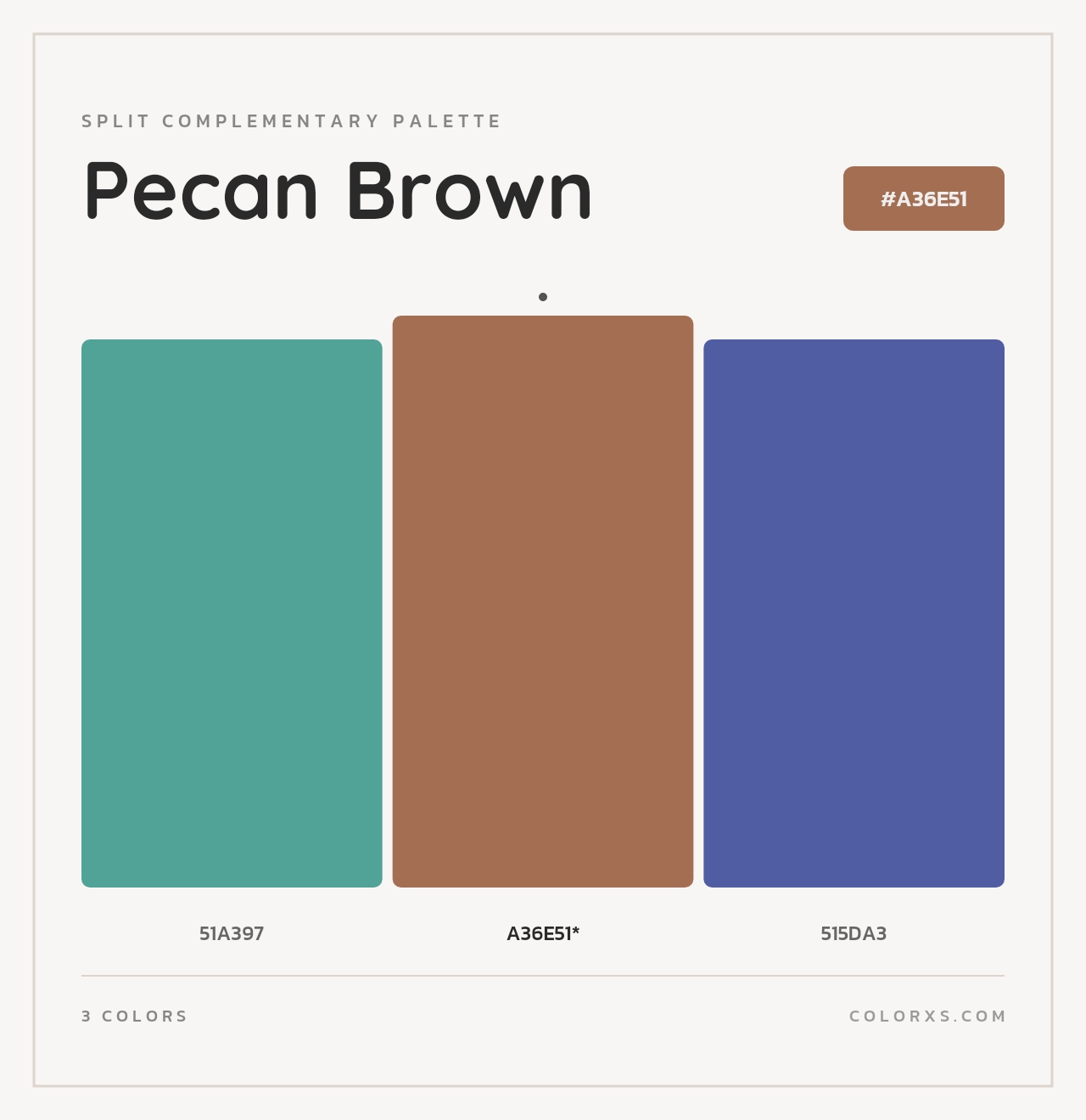 Pecan Brown - Split-Complementary Color Palette