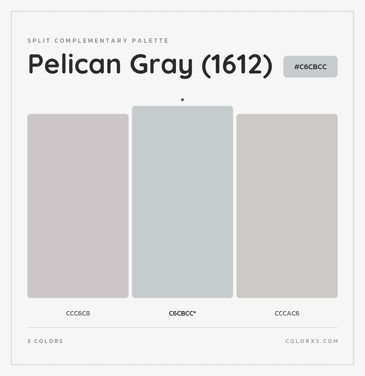 Pelican Gray (1612) - Split-Complementary Color Palette