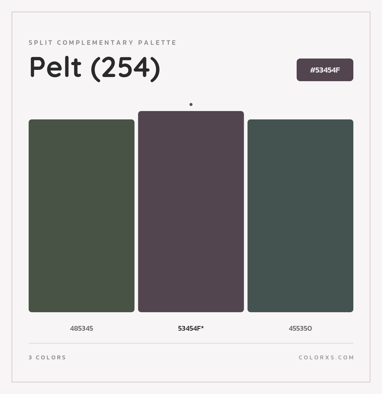 Pelt (254) - Split-Complementary Color Palette