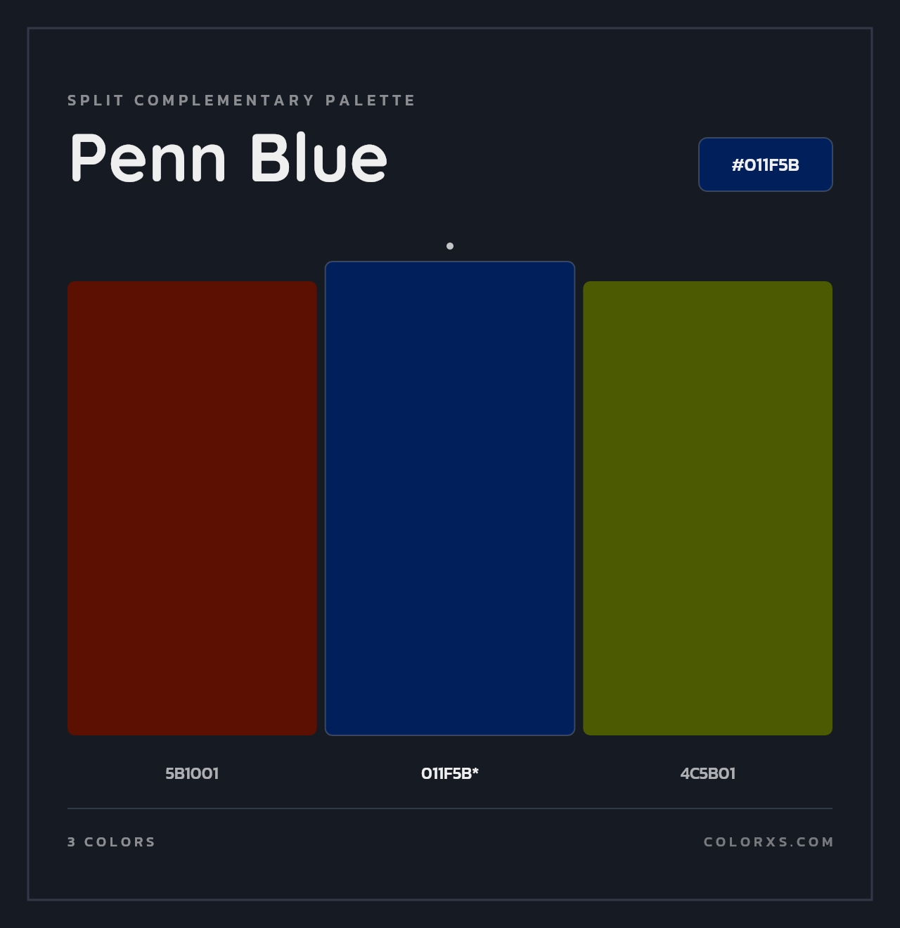 Penn Blue - Split-Complementary Color Palette