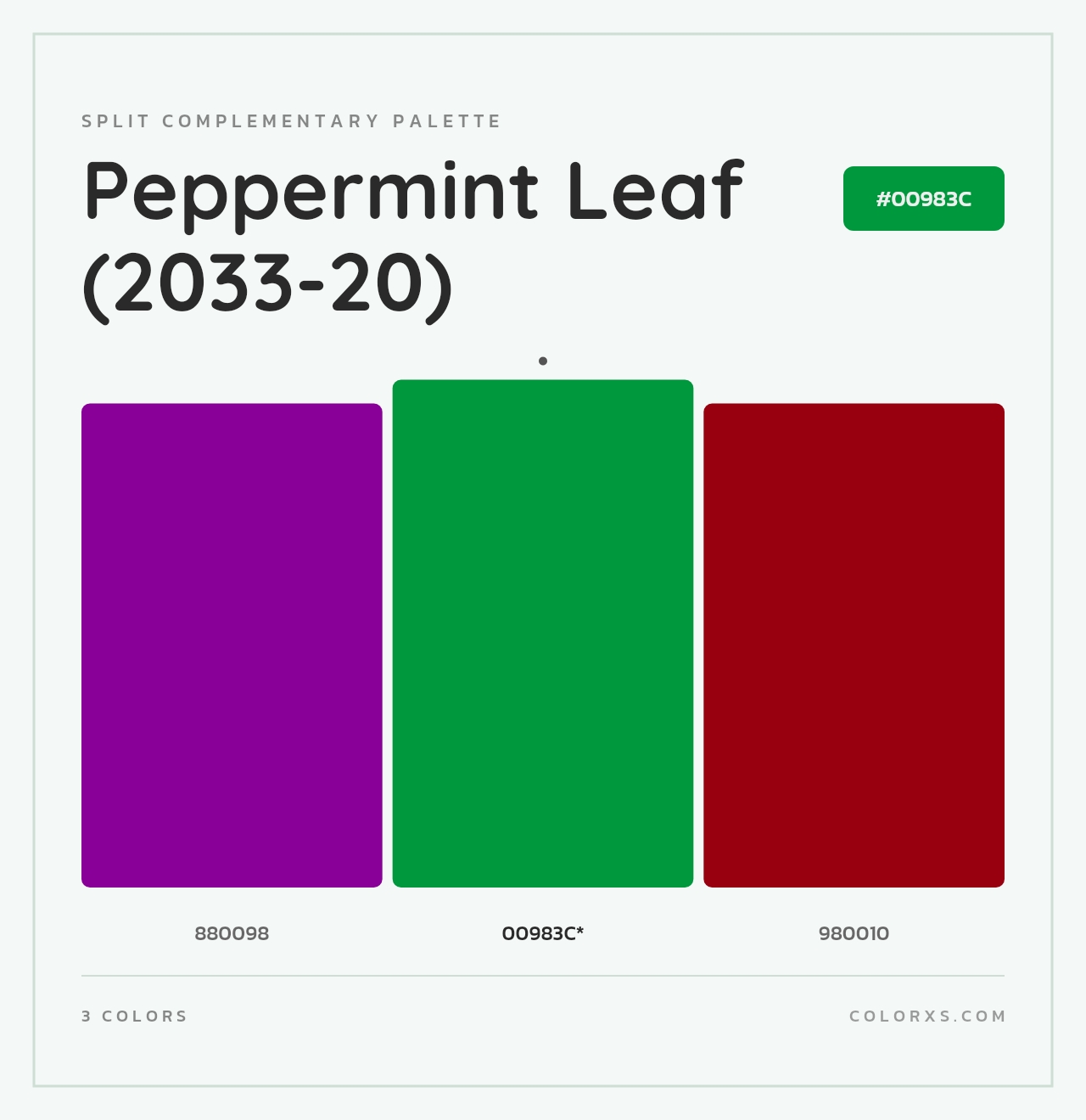 Peppermint Leaf (2033-20) - Split-Complementary Color Palette